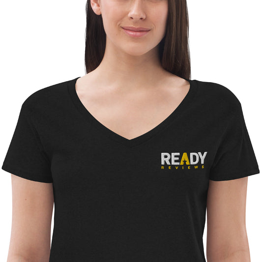 Embroidered Women’s recycled v-neck t-shirt